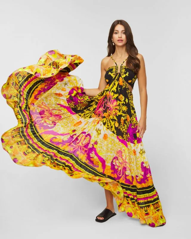 Abito in seta CAMILLA GATHERED CUT OUT