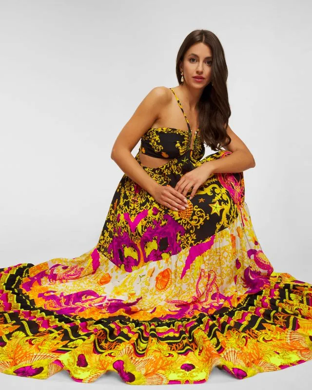 Abito in seta CAMILLA GATHERED CUT OUT