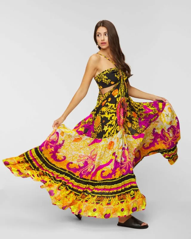 Abito in seta CAMILLA GATHERED CUT OUT