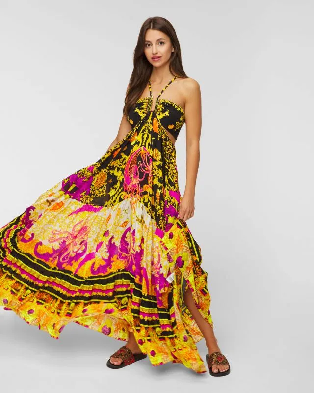 Abito in seta CAMILLA GATHERED CUT OUT