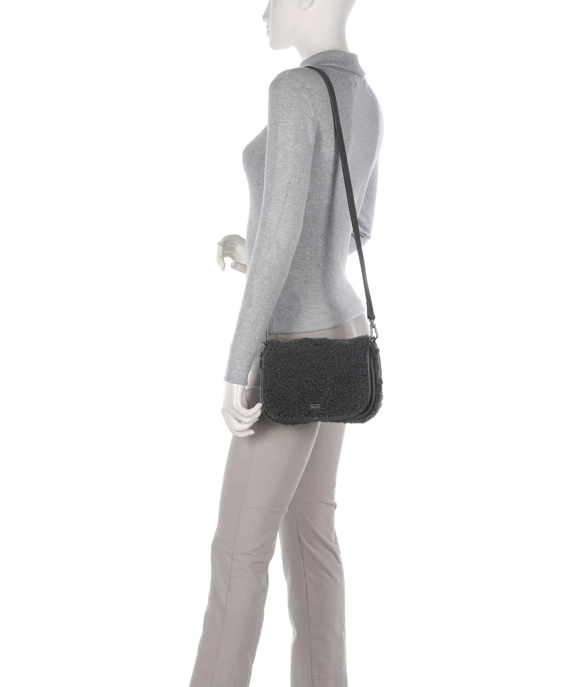  Abro Artico Willow Borsa a tracolla pelliccia grigio scuro  
