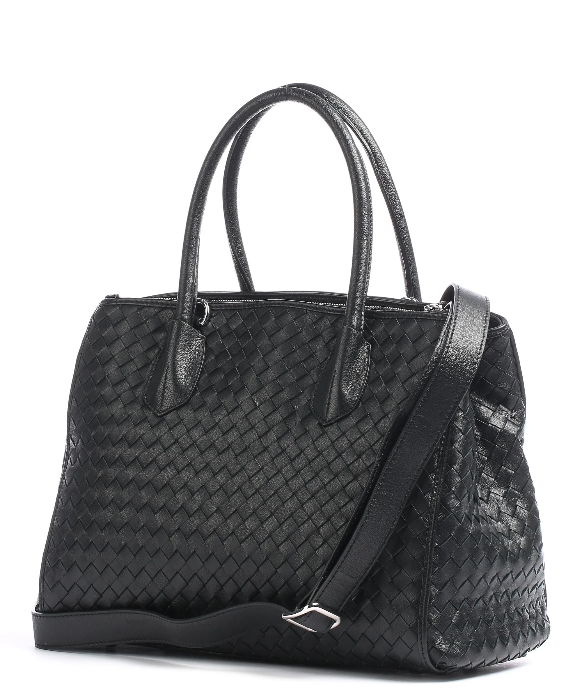  Abro Piuma Busy Borsa a mano cuoio di agnello nero  