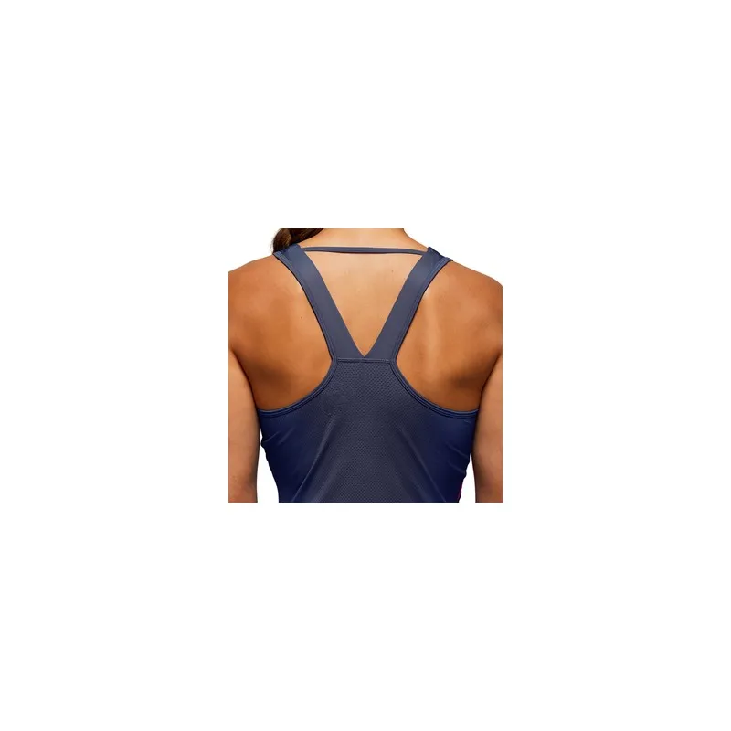 ASICS CLUB TANK W CANOTTA TECNICA PADEL TENNIS TRAINING DONNA - BLU SCURO/FUCSIA