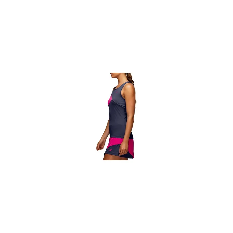 ASICS CLUB TANK W CANOTTA TECNICA PADEL TENNIS TRAINING DONNA - BLU SCURO/FUCSIA