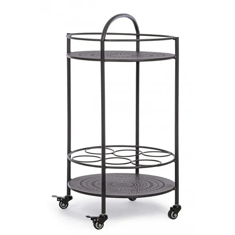 Bizzotto outdoor Carrello con porta bottiglie Burton antracite
