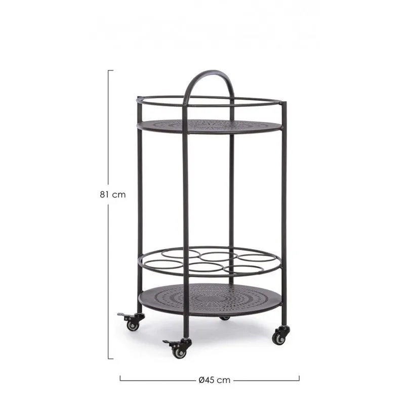 Bizzotto outdoor Carrello con porta bottiglie Burton antracite