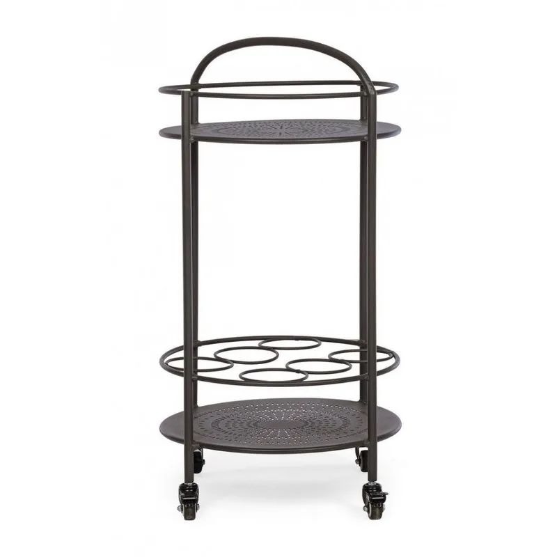 Bizzotto outdoor Carrello con porta bottiglie Burton antracite