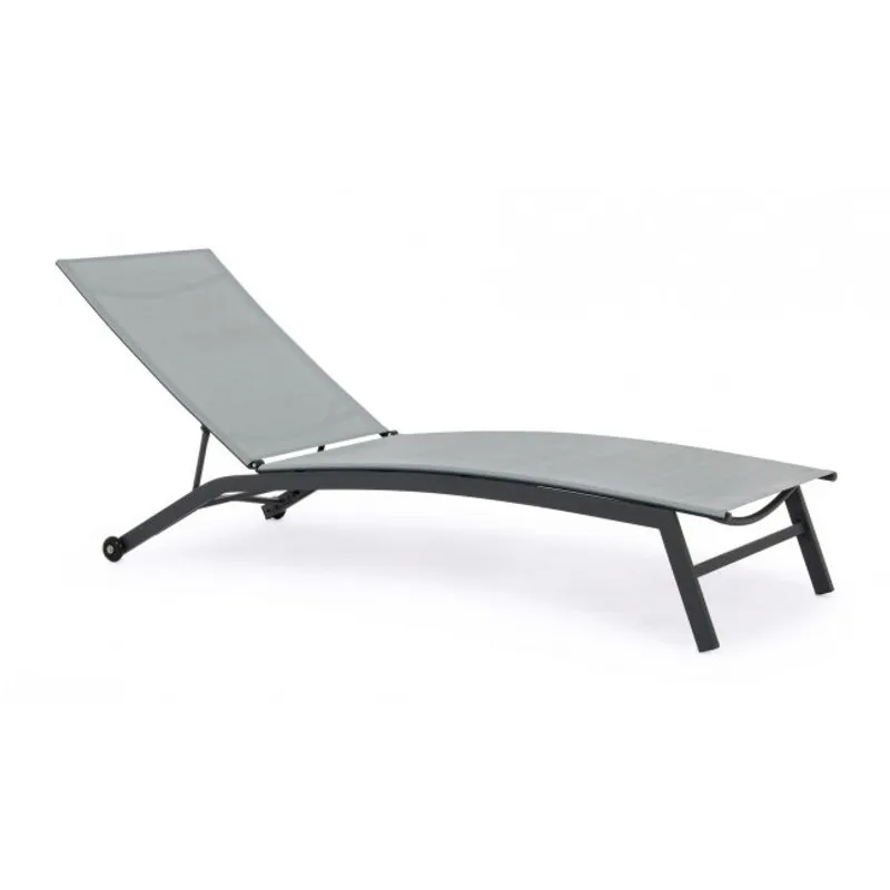 Bizzotto outdoor Lettino con ruote Nildas antracite ja18