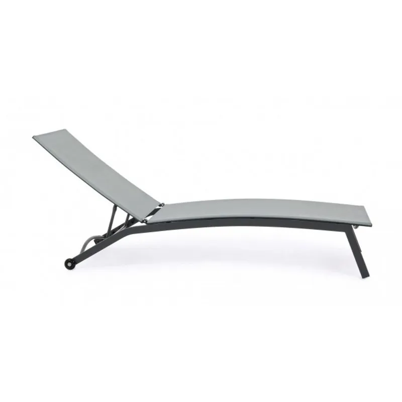 Bizzotto outdoor Lettino con ruote Nildas antracite ja18