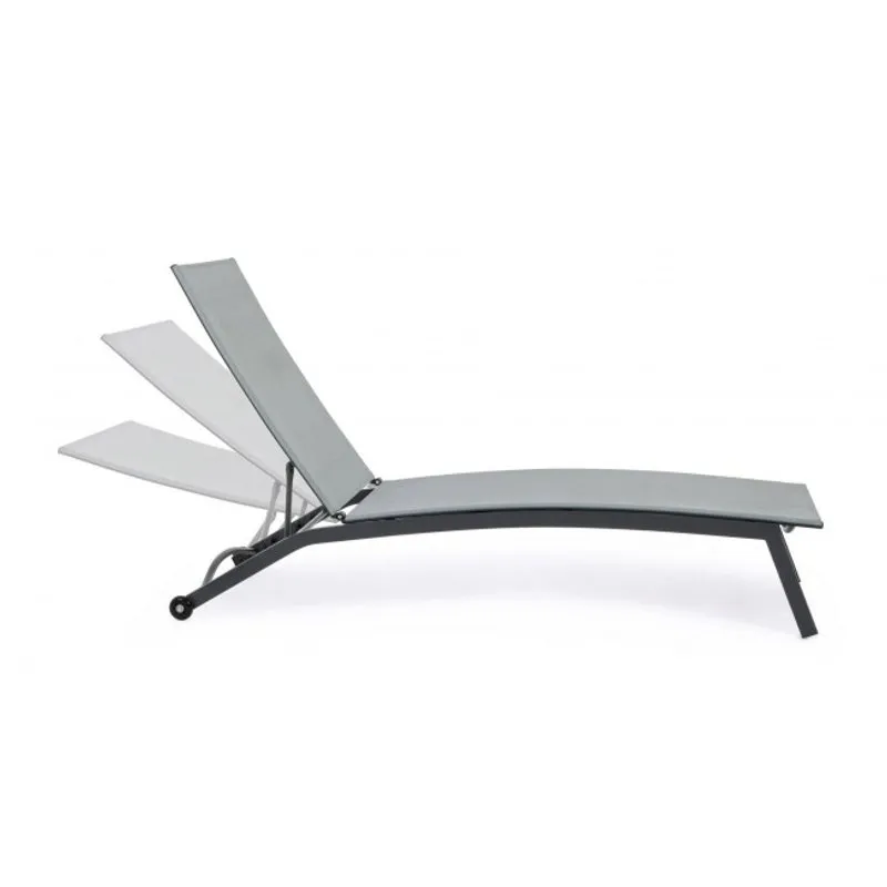 Bizzotto outdoor Lettino con ruote Nildas antracite ja18