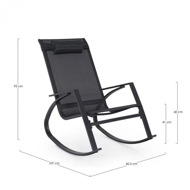 Bizzotto outdoor Poltrona dondolo c-p demid antraciteja18