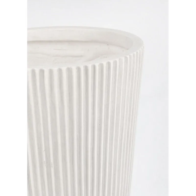 Bizzotto outdoor Set 4 porta vaso ribbed svasato bianco