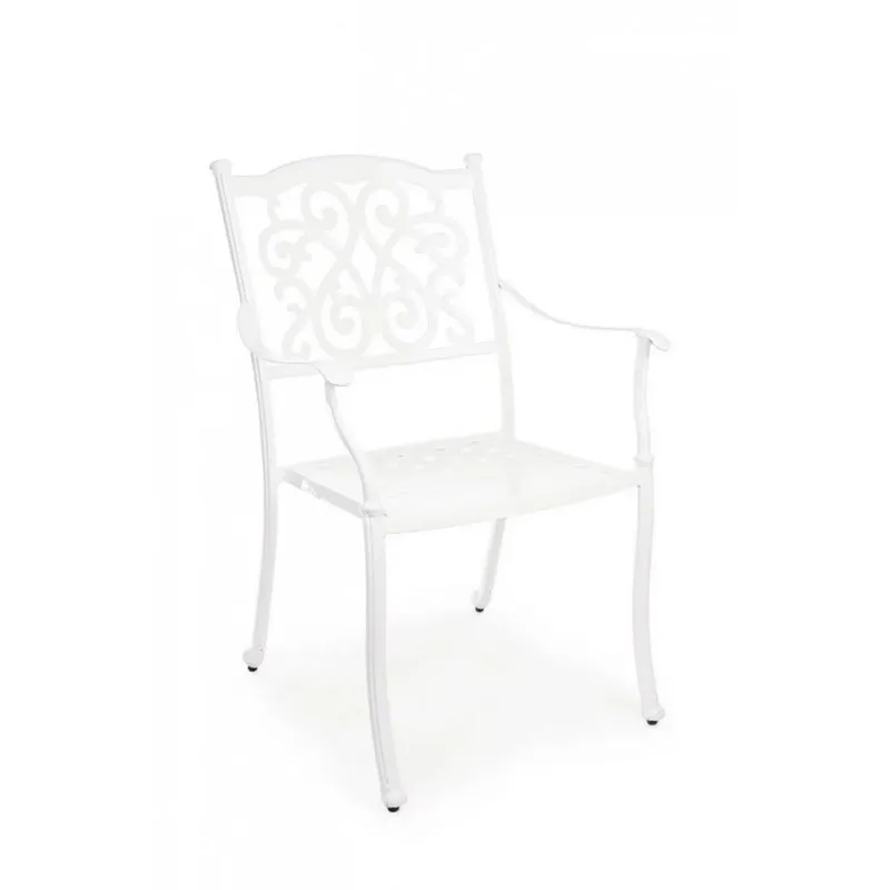 Bizzotto outdoor Set 4 sedie con braccioli Ivrea bianco