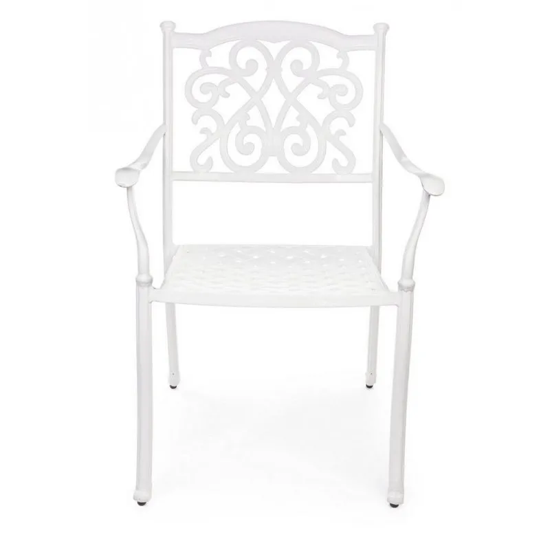 Bizzotto outdoor Set 4 sedie con braccioli Ivrea bianco