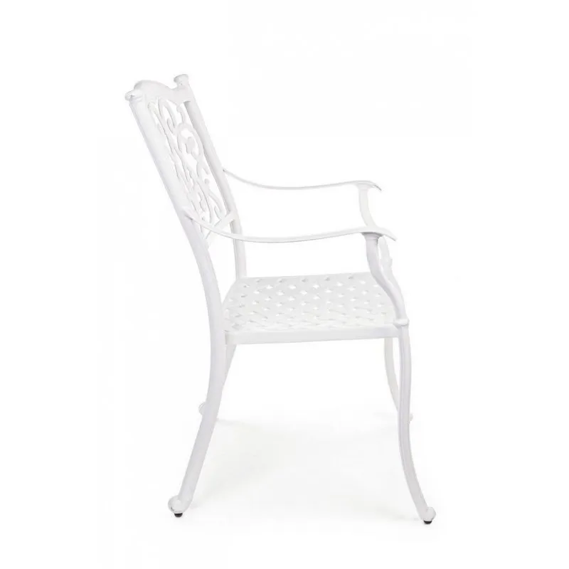 Bizzotto outdoor Set 4 sedie con braccioli Ivrea bianco