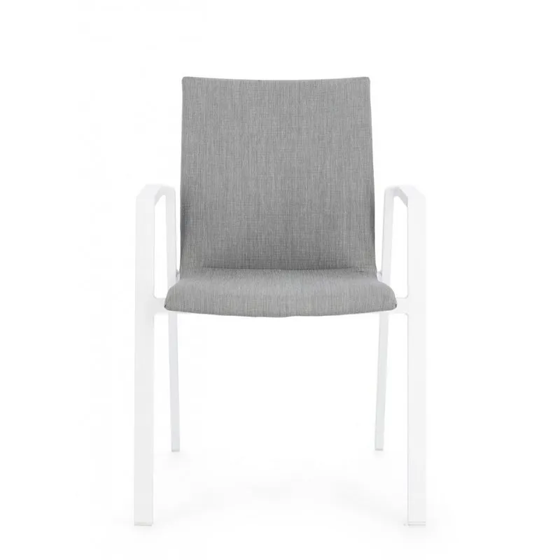 Bizzotto outdoor Set 4 sedie con braccioli Odeon bianco-grigio jx11