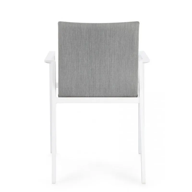 Bizzotto outdoor Set 4 sedie con braccioli Odeon bianco-grigio jx11