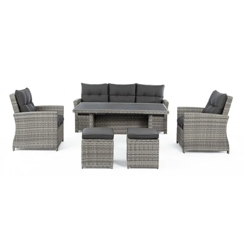 Bizzotto outdoor Set 6 salotto con cuscino Ariel grey