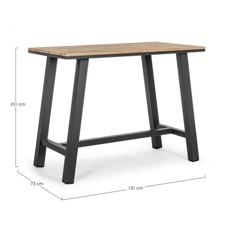 Bizzotto outdoor Tavolo bar Skipper 131x73 naturale/antracite yk13