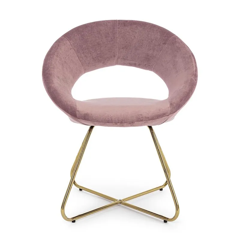 Bizzotto Set 2 poltrone Vanity oro velluto rosa