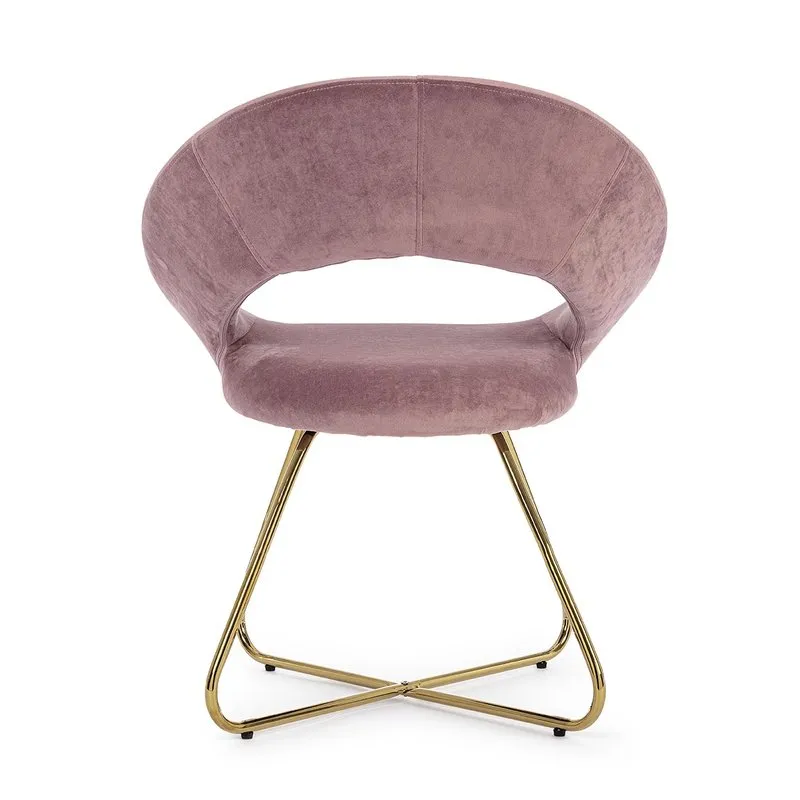 Bizzotto Set 2 poltrone Vanity oro velluto rosa