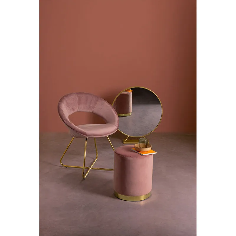 Bizzotto Set 2 poltrone Vanity oro velluto rosa