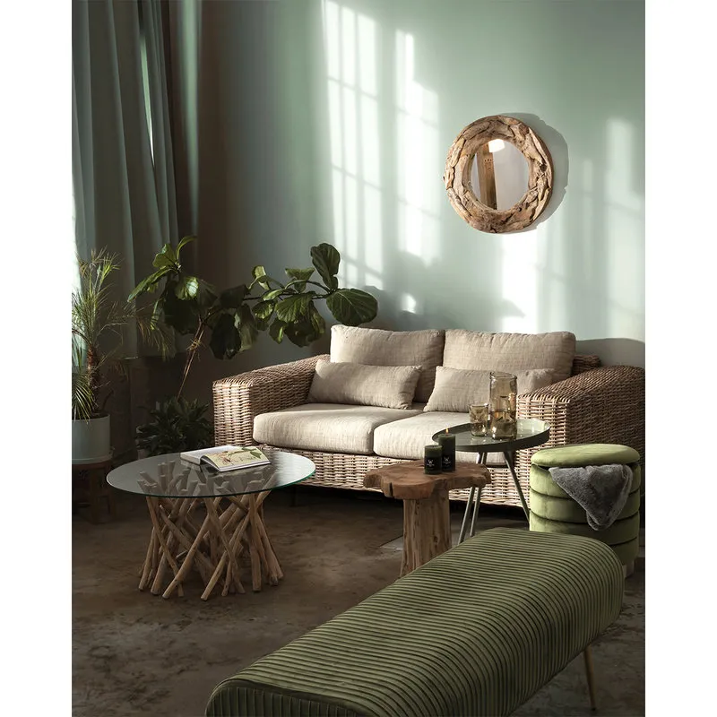 Bizzotto Set 2 pouf contenitore Darina olive