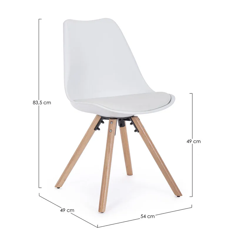 Bizzotto Set 4 sedie New Trend bianco
