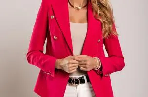 Blazer con scollo classico Caorla, fucsia