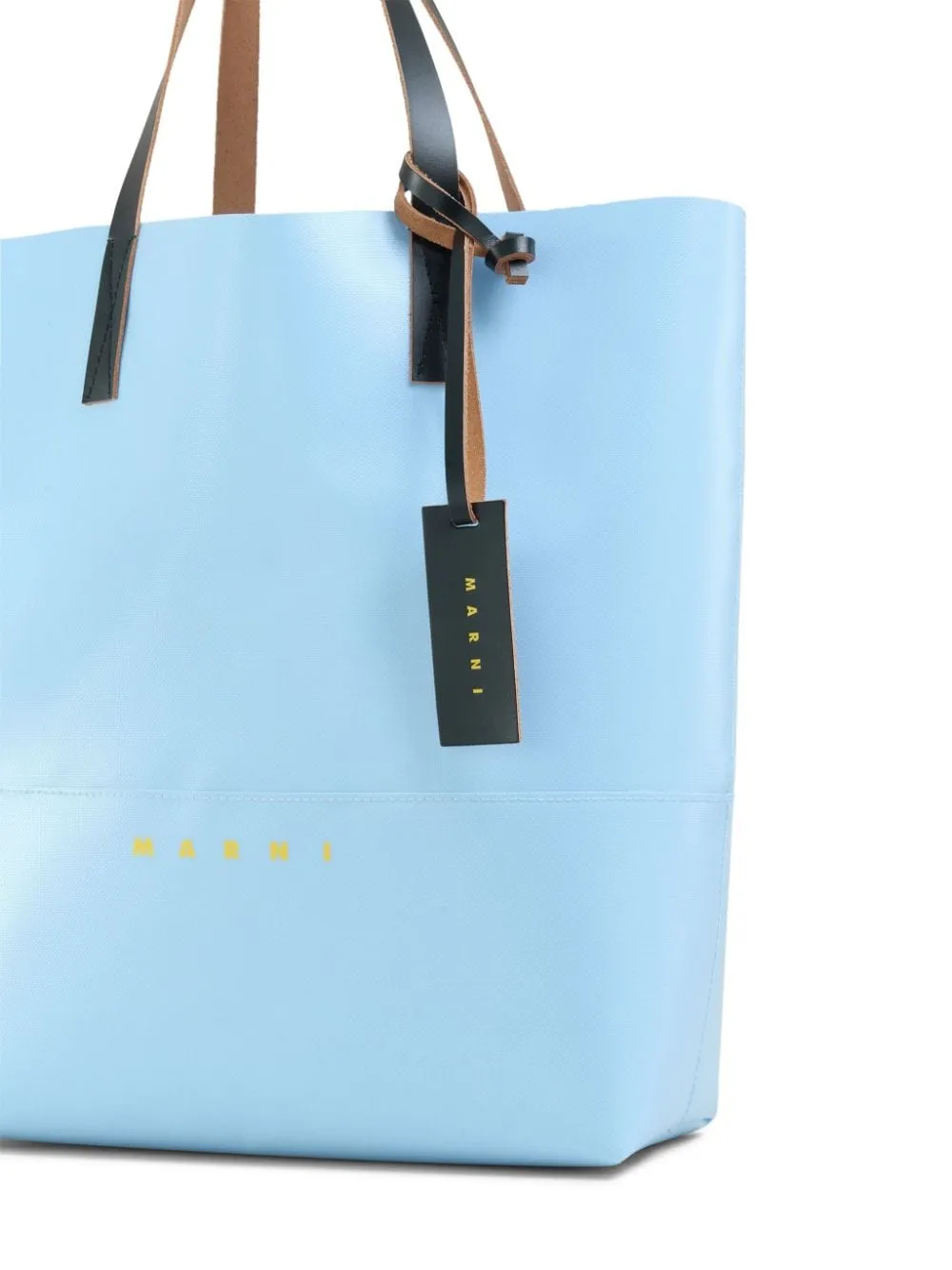 Borsa a mano con logo in azzurro - unisex