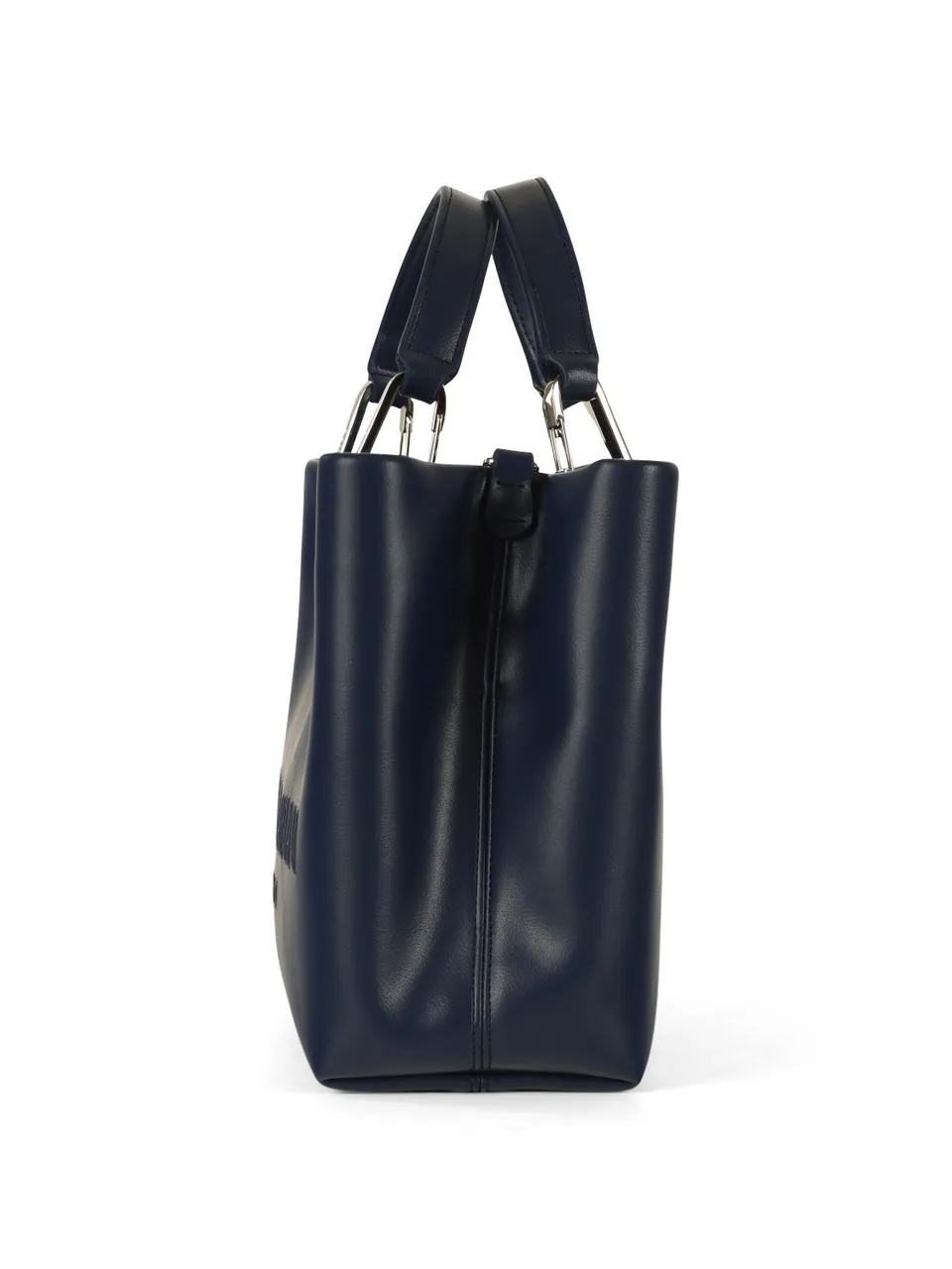 Borsa a mano media con scritta logo a rilievo