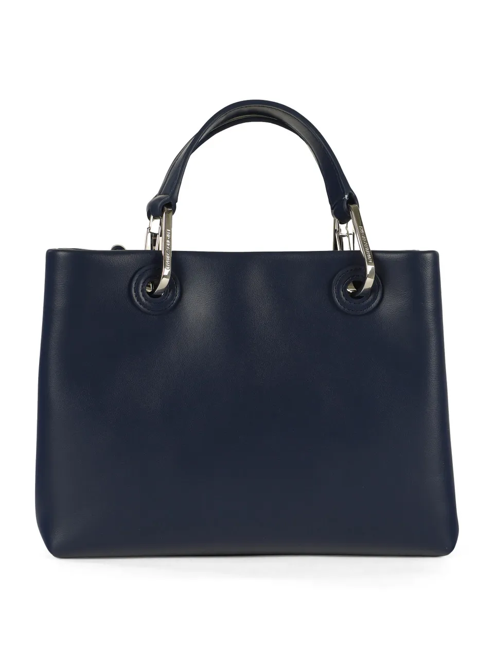 Borsa a mano media con scritta logo a rilievo