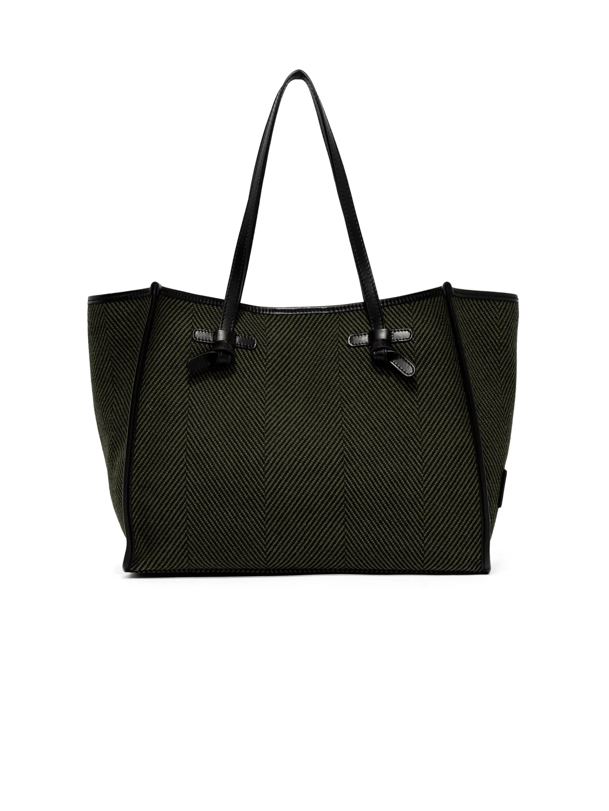 Borsa a Spalla in Tessuto Spigato Verde