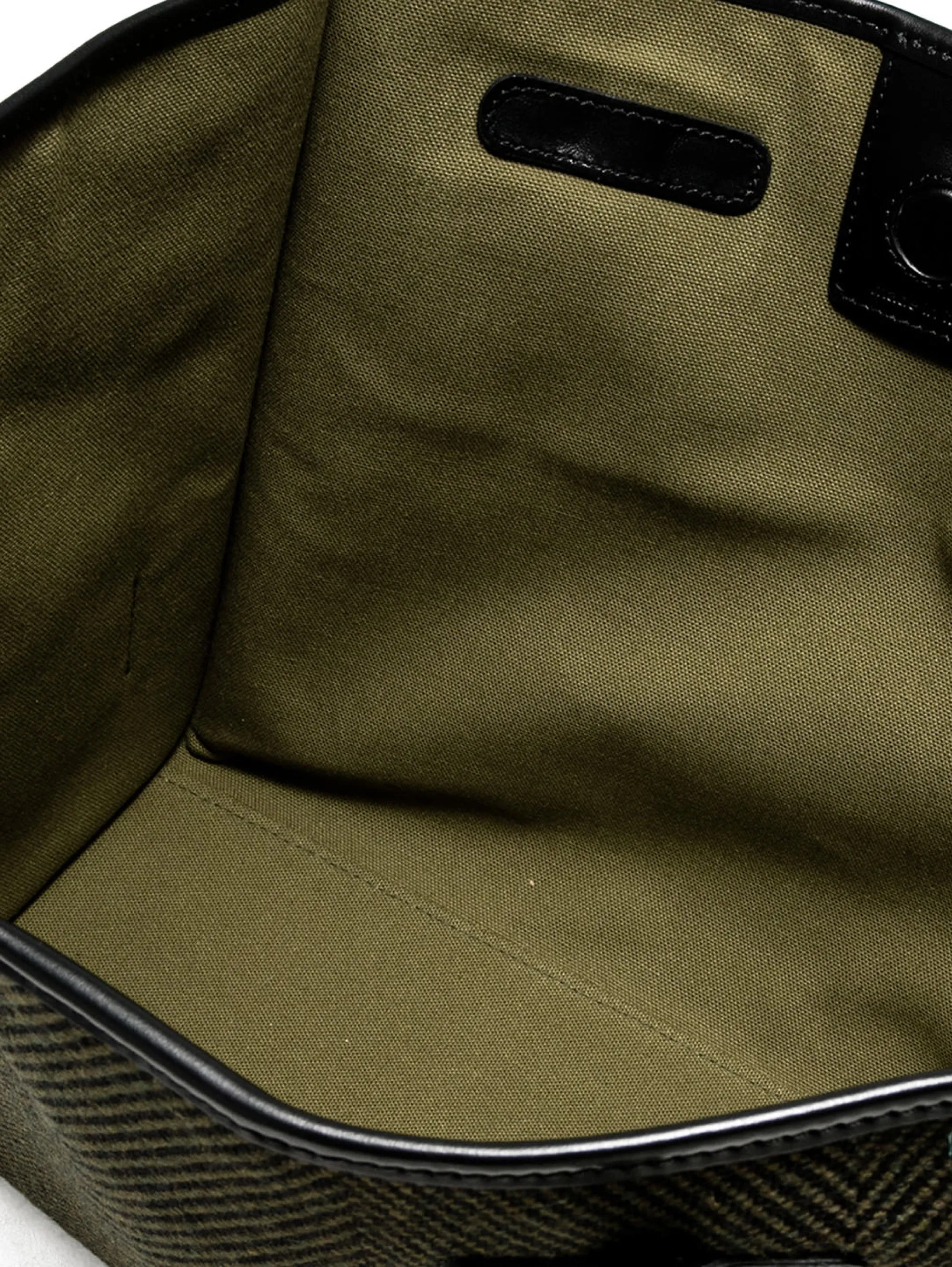 Borsa a Spalla in Tessuto Spigato Verde