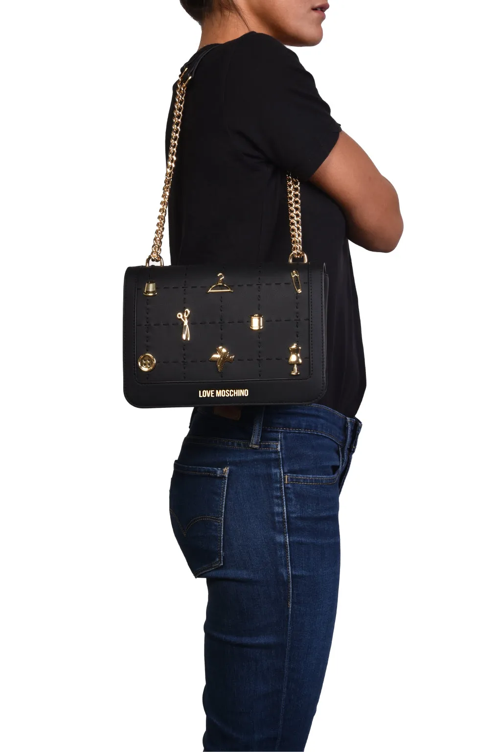 Borsa a spalla tailoring con decorazioni