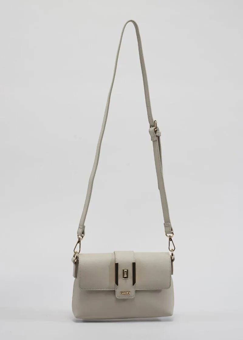 Borsa crossbody con dettagli dorati