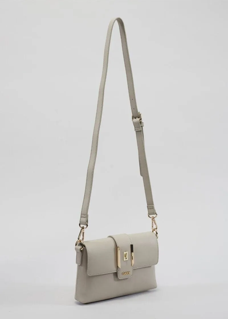 Borsa crossbody con dettagli dorati