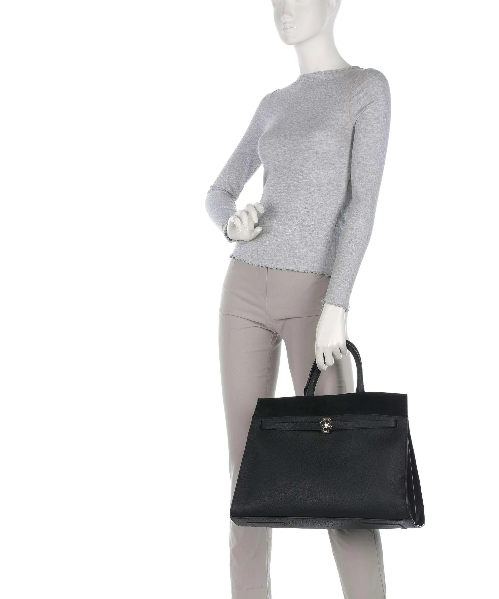 BOSS Beverly Borsa a mano pelle di vacchetta grana nero  