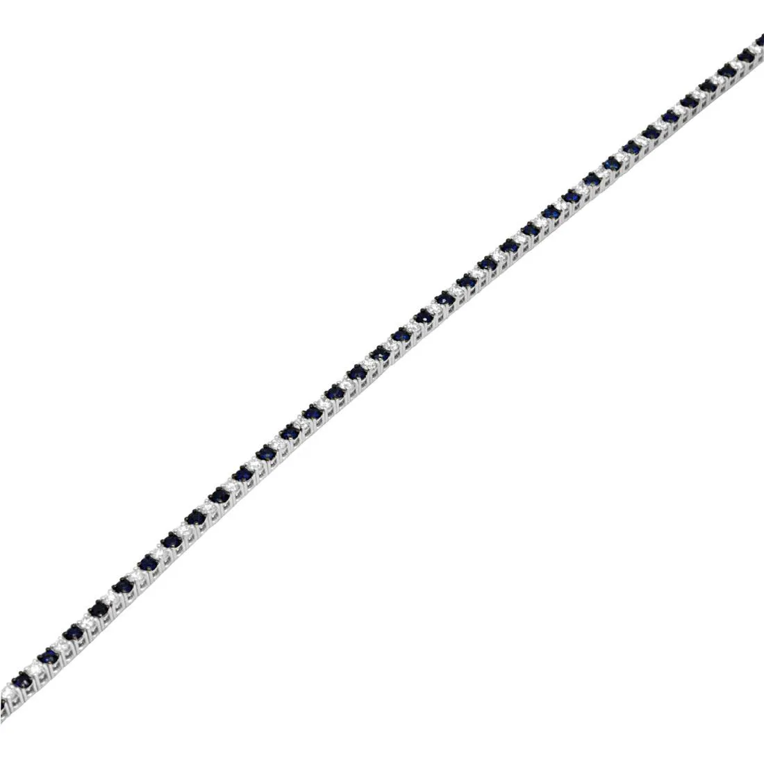 Bracciale tennis con diamanti e zaffiri
