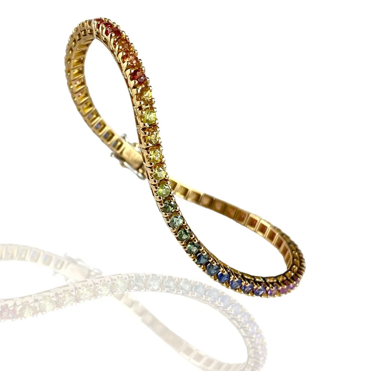 Bracciale tennis con zaffiri multicolor - Simmi Gioielli