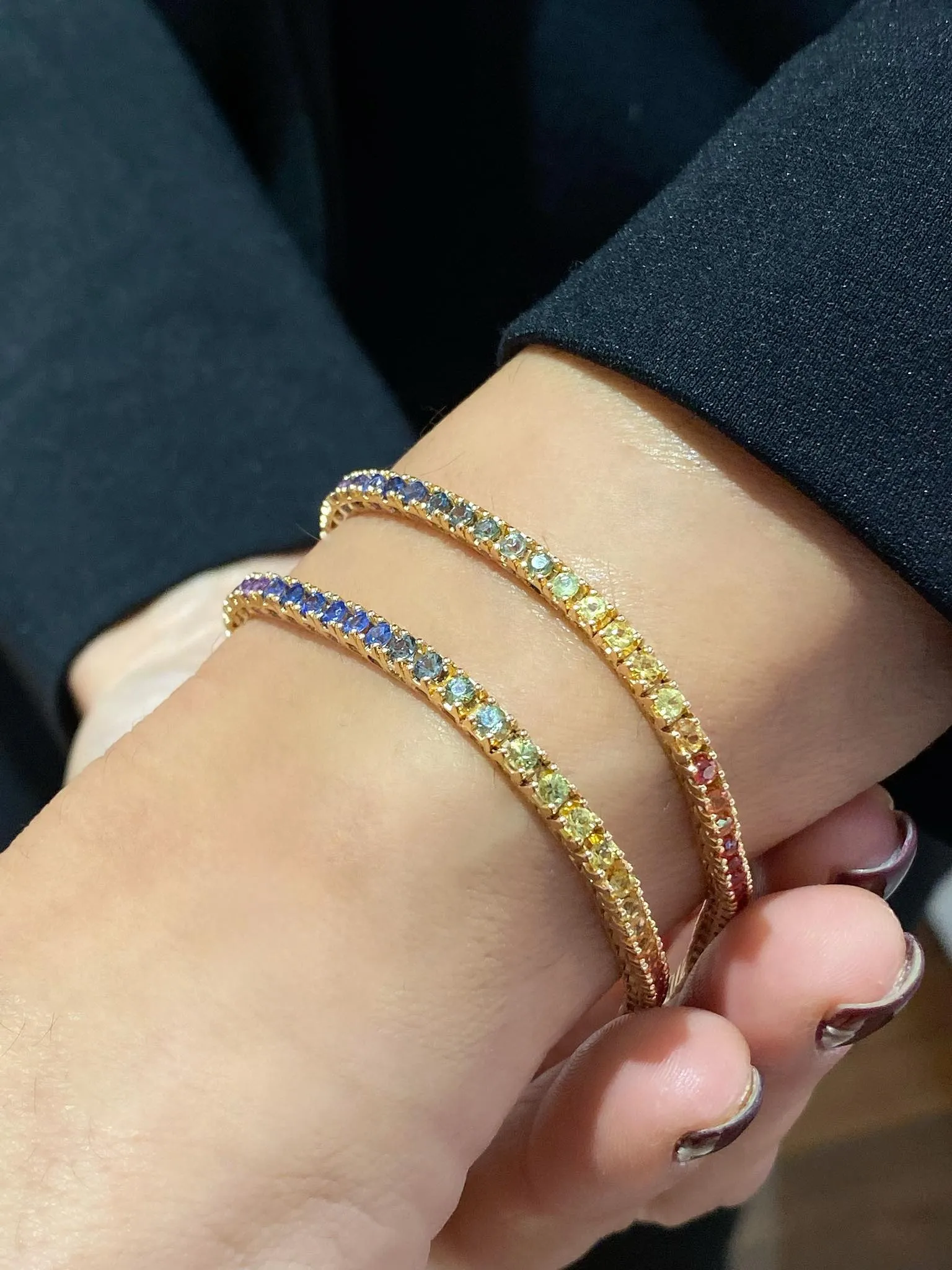 Bracciale tennis con zaffiri multicolor - Simmi Gioielli