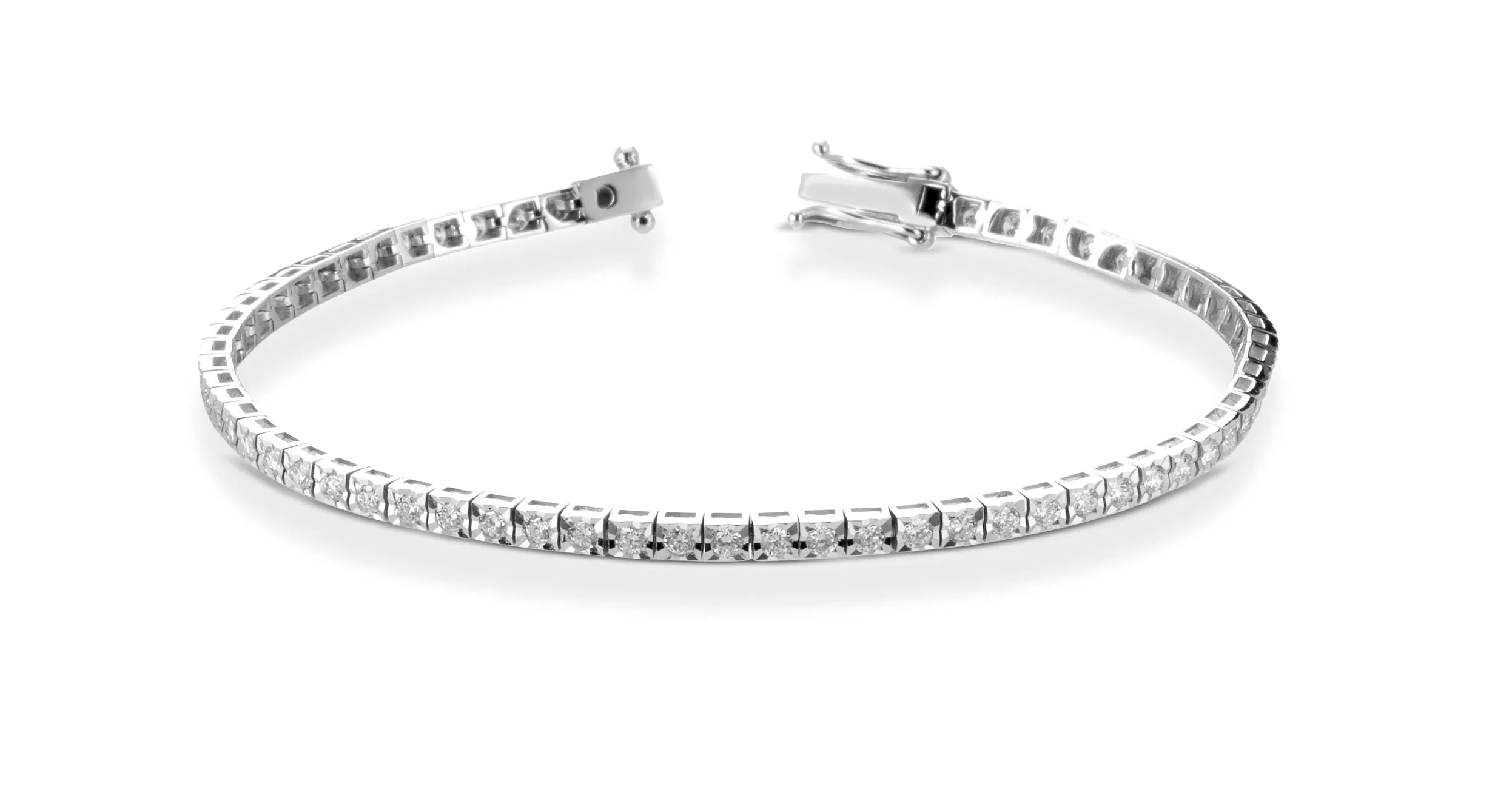 Bracciale Tennis in Oro bianco e Zirconi