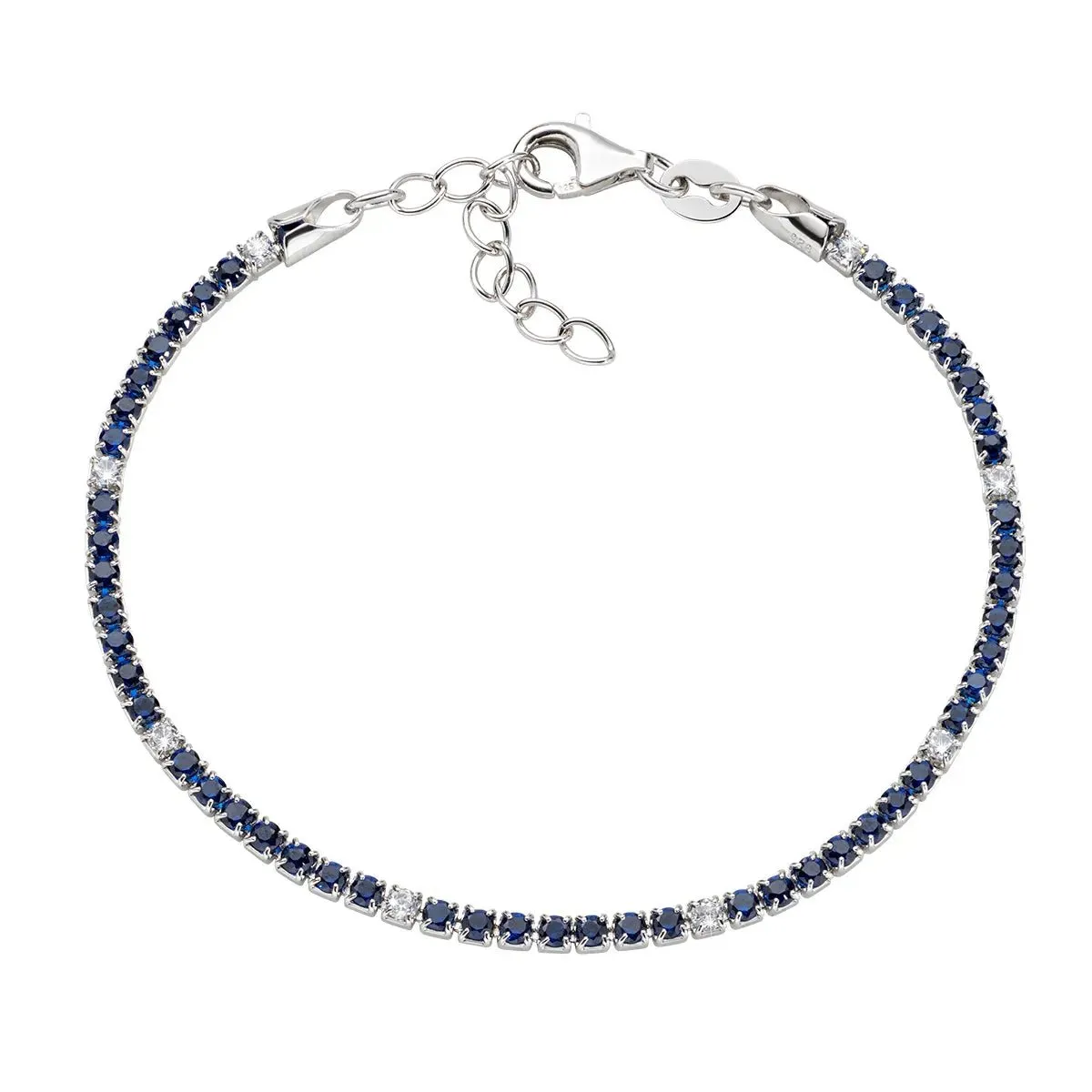Bracciale Tennis Rodio Zirconi Blu - BT7BBBL16