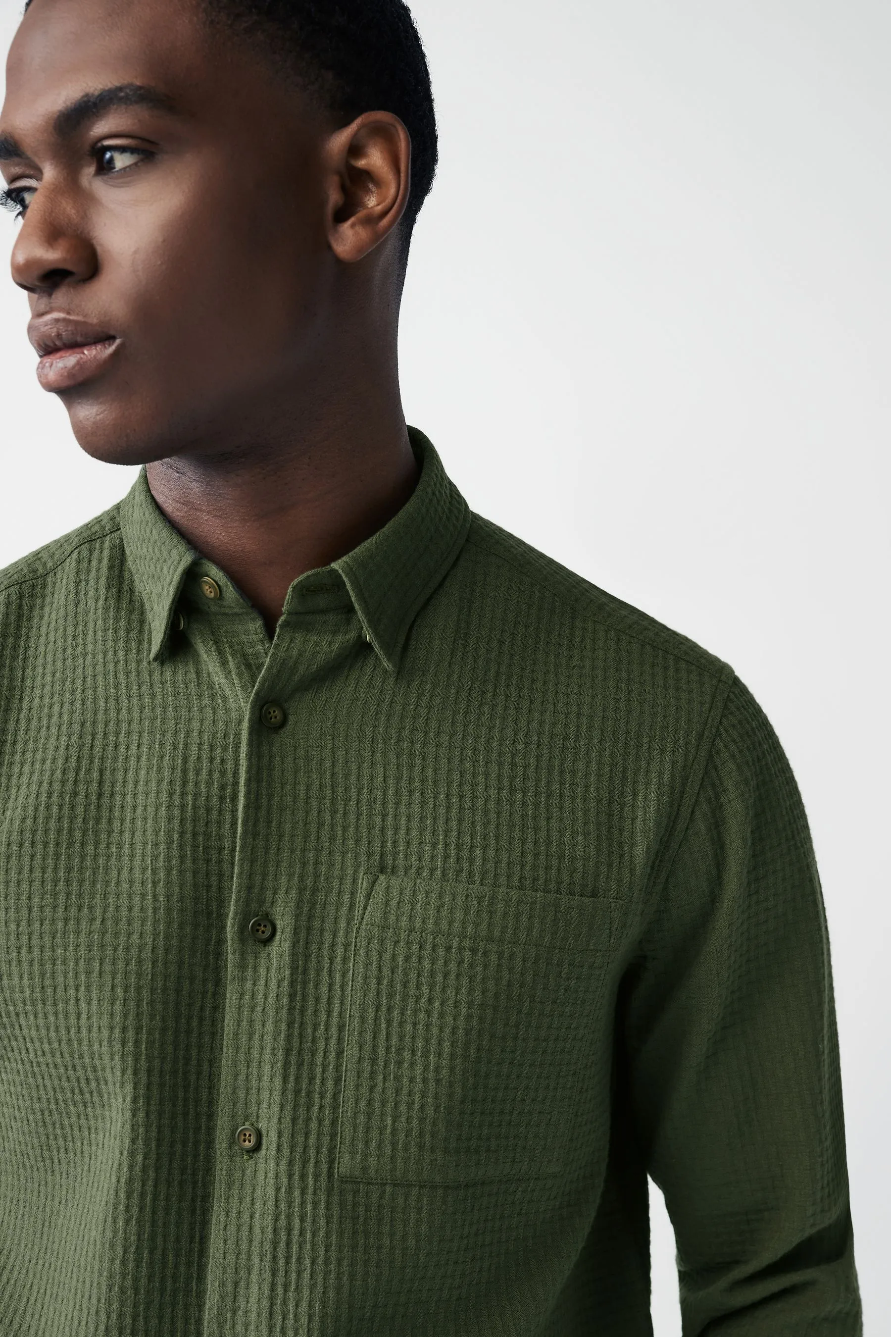 Camicia a Manica lunga a nido d'apa