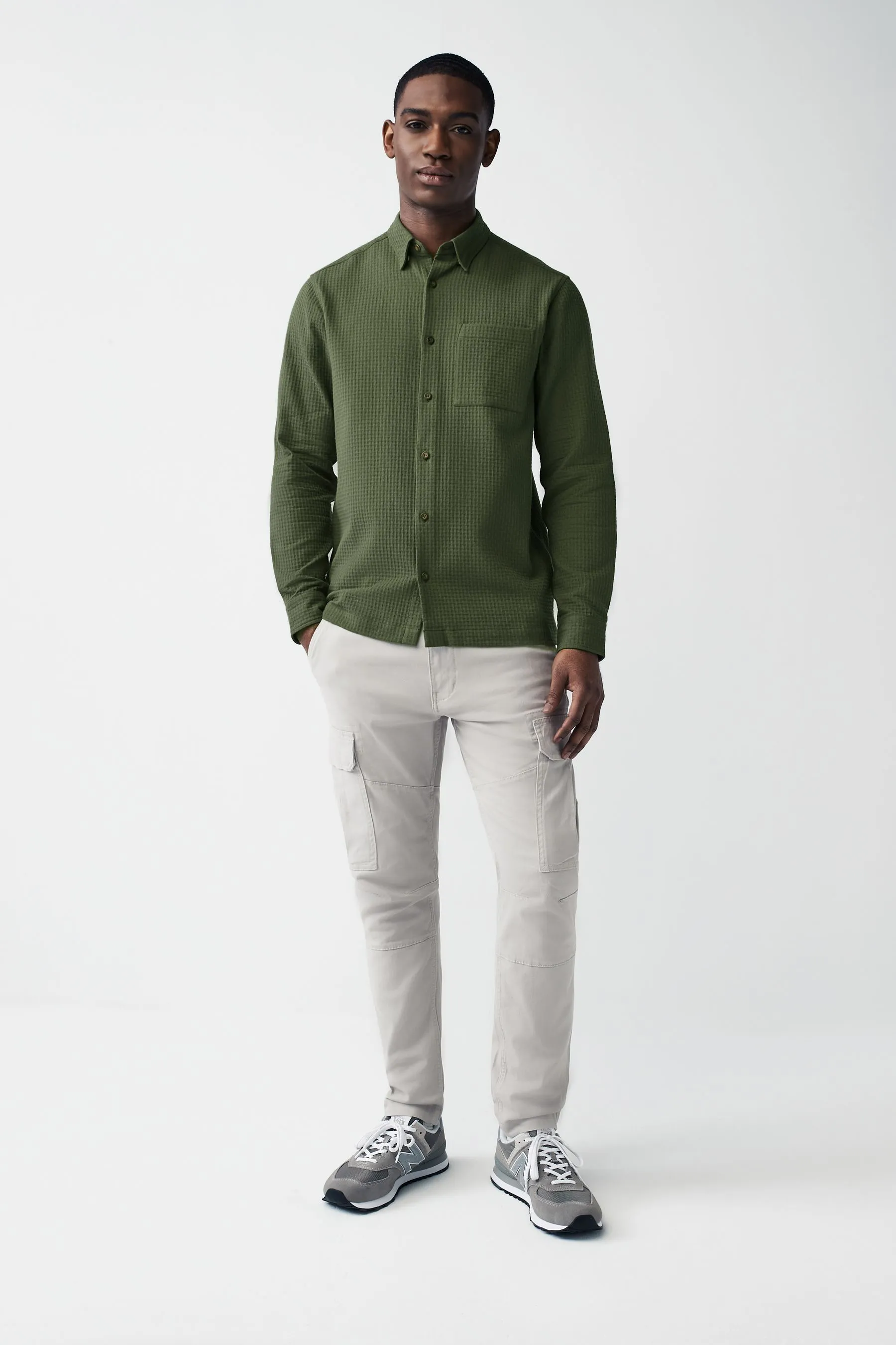 Camicia a Manica lunga a nido d'apa