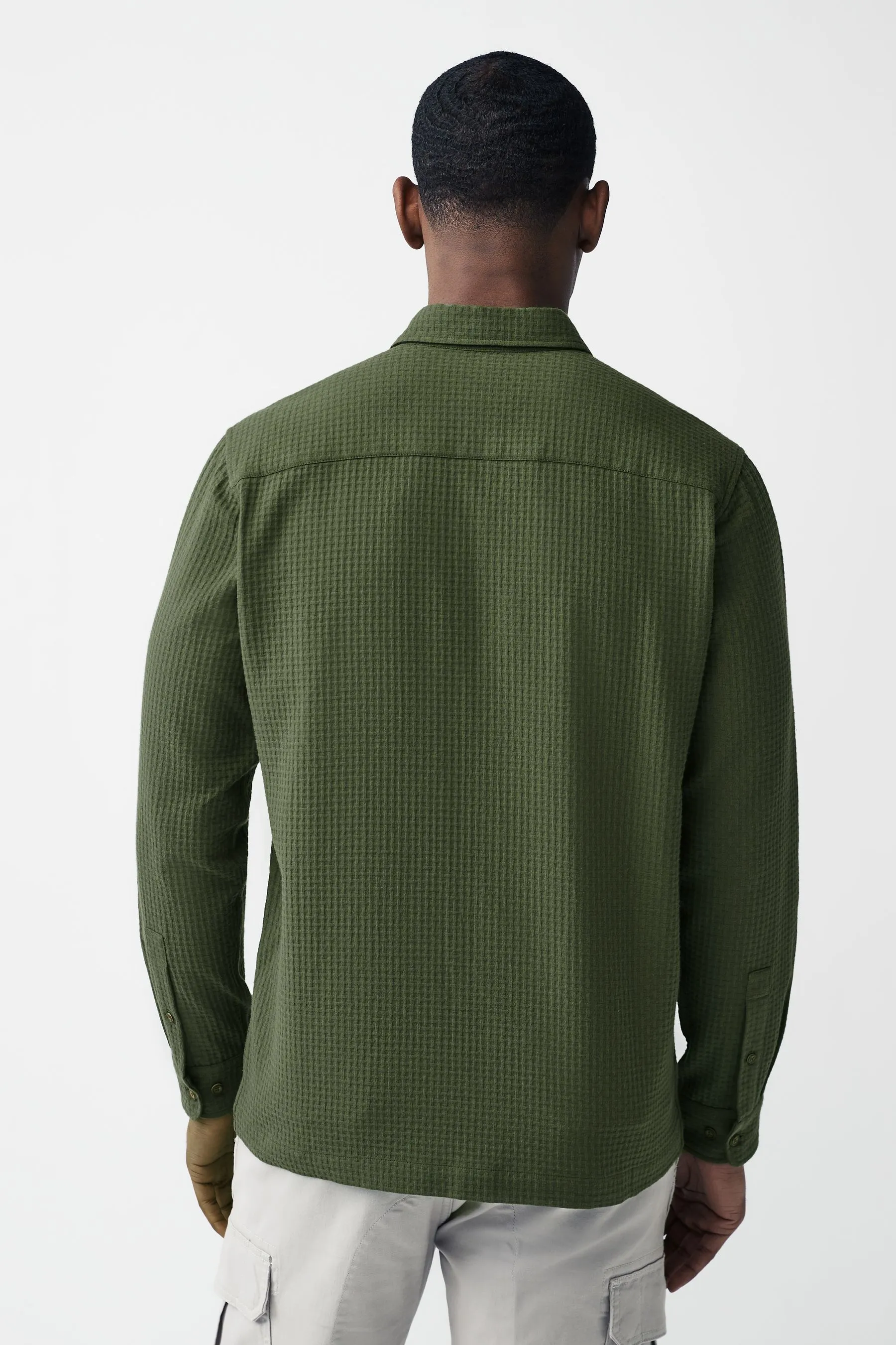 Camicia a Manica lunga a nido d'apa