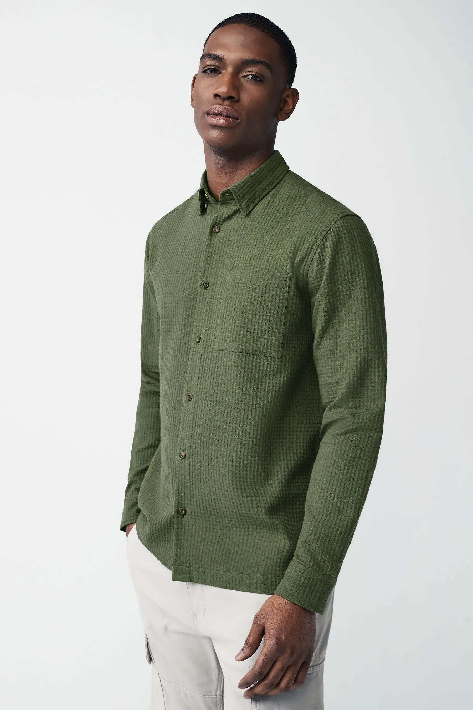 Camicia a Manica lunga a nido d'apa