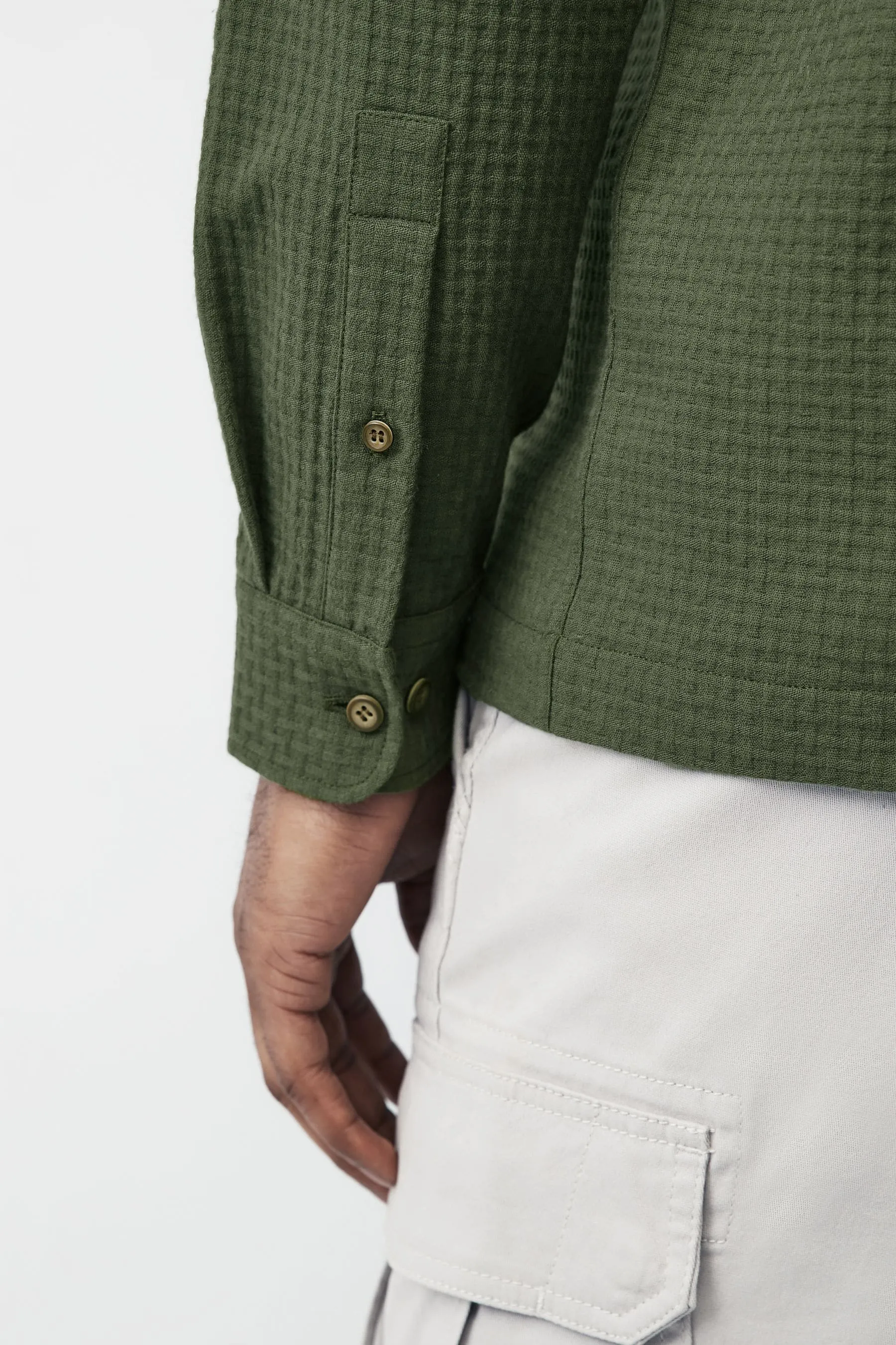 Camicia a Manica lunga a nido d'apa