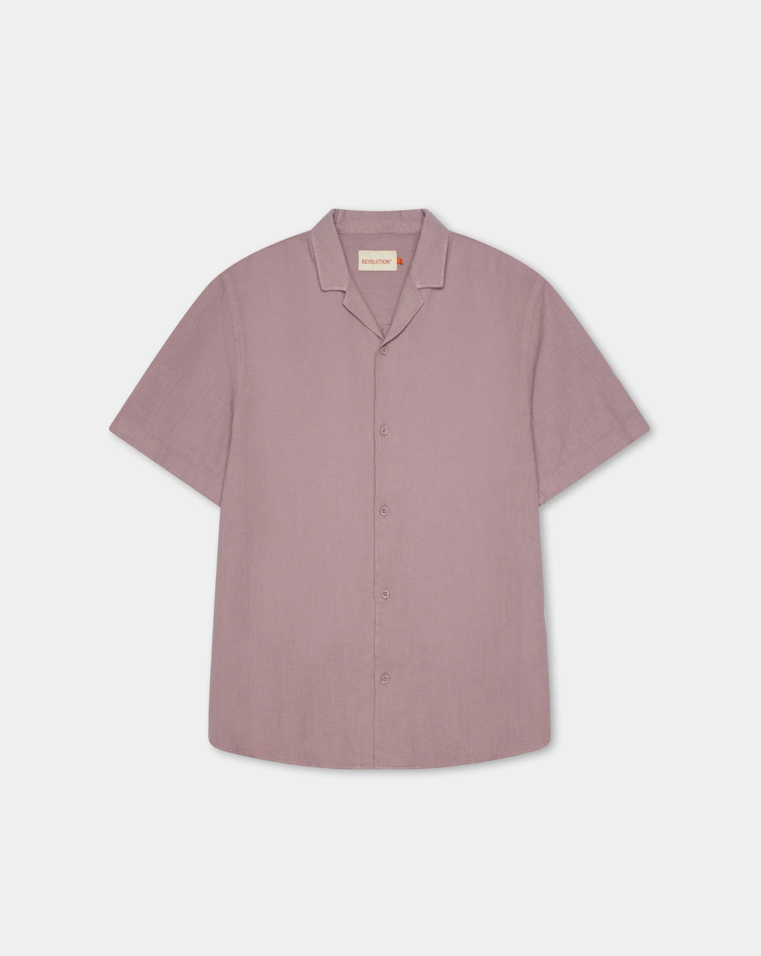CAMICIA CUBANA A MANICHE CORTE VIOLA
