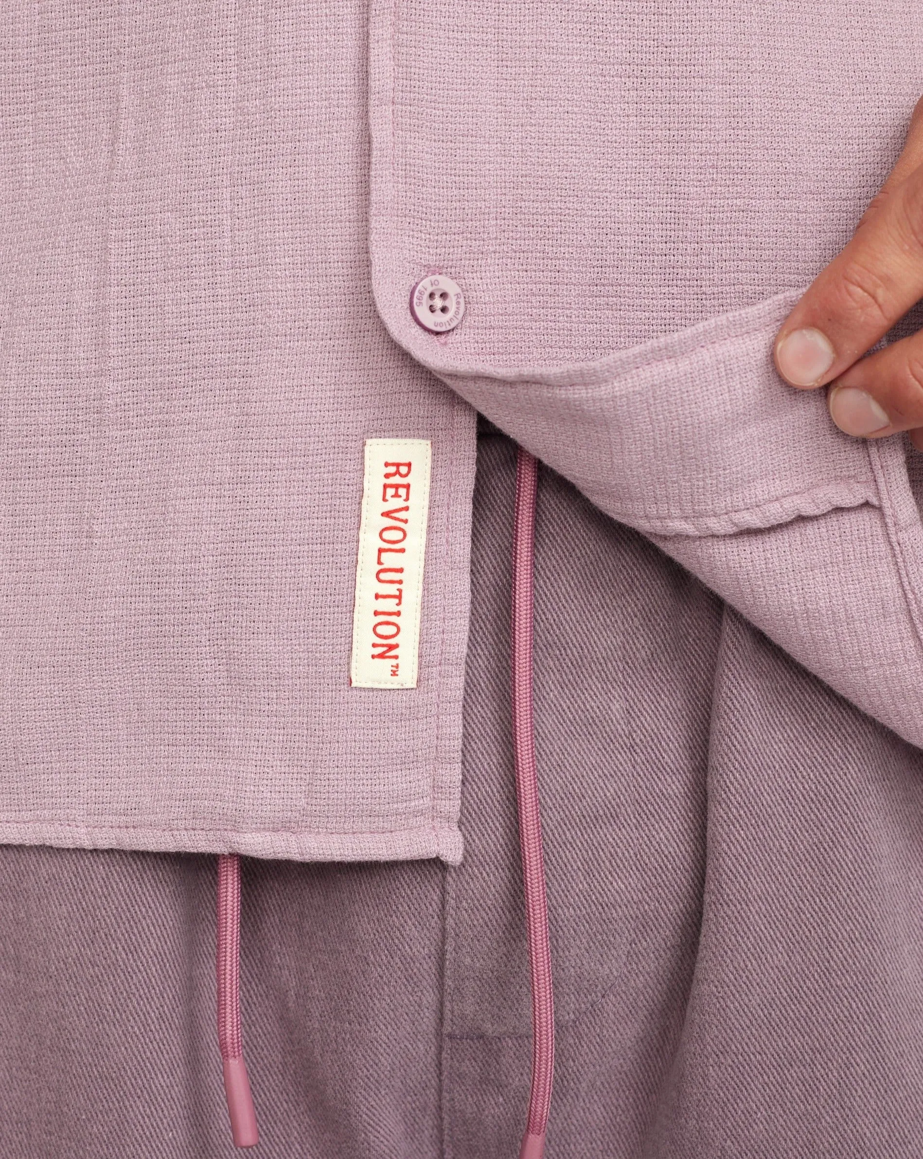 CAMICIA CUBANA A MANICHE CORTE VIOLA